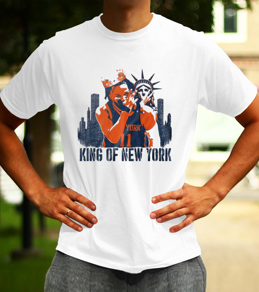 Jalen Brunson King Of New York Skyline 2026 MVP Basketball T-Shirt