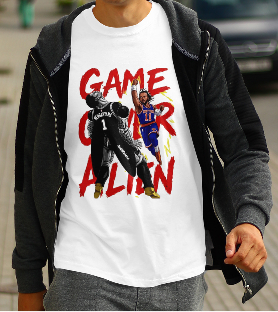 Game Over Alien Wembanyama Vs Jalen Gohan Brunson Knicks T-Shirt