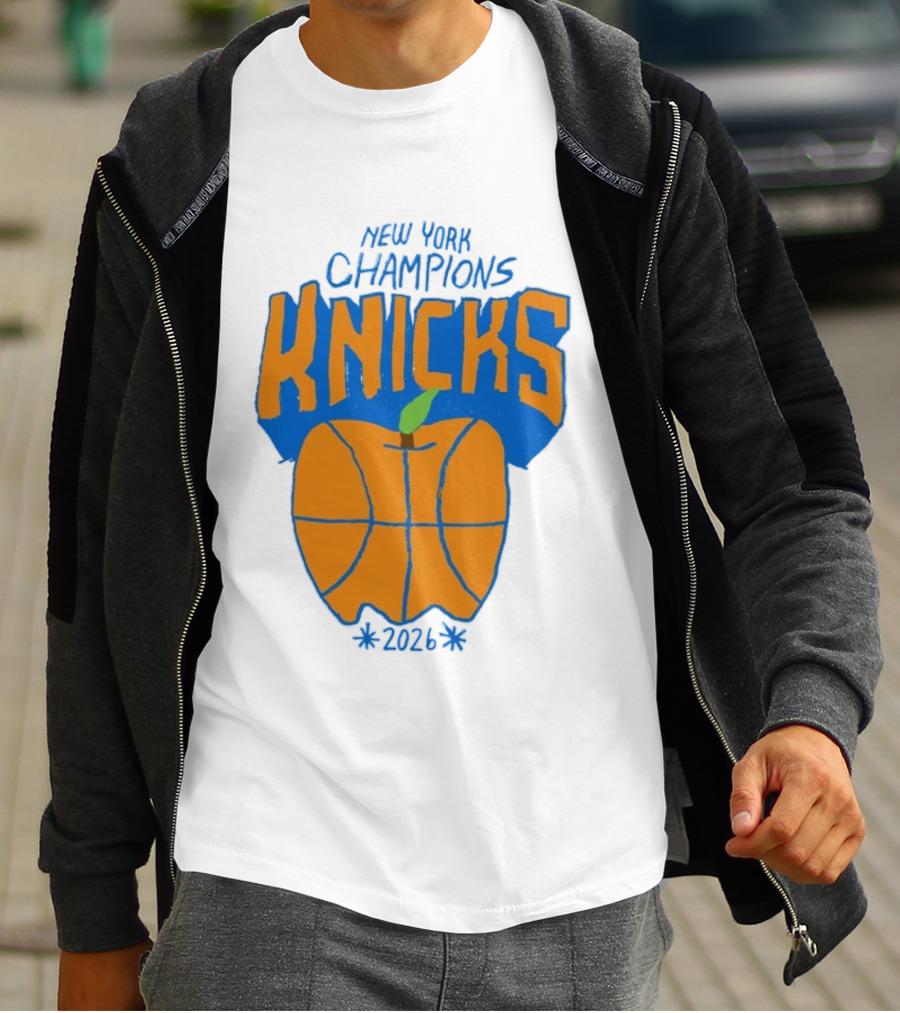 New York Champions Knicks Big Apple 2026 T-Shirt