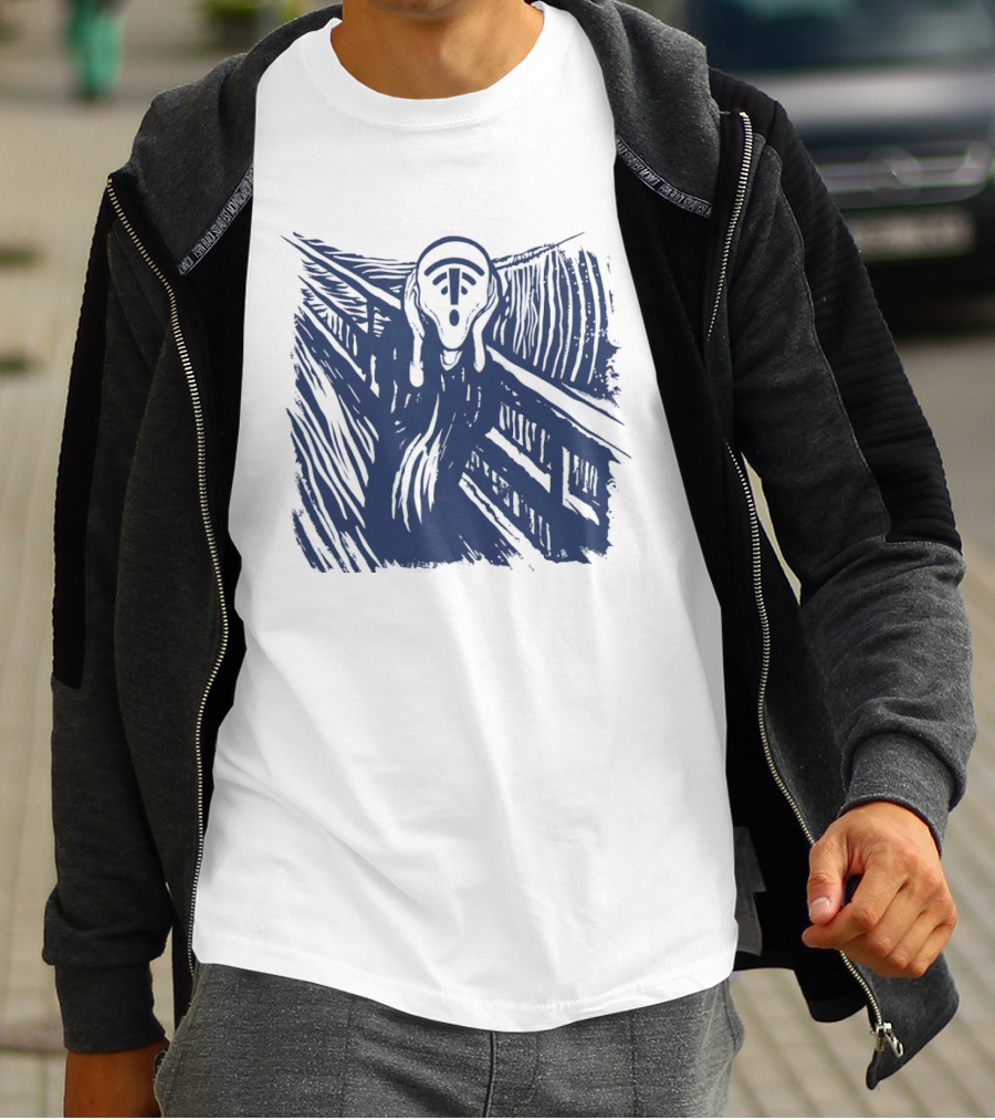 The Scream WiFi Connection Signal Error Loss Iconic Expression T-Shirt