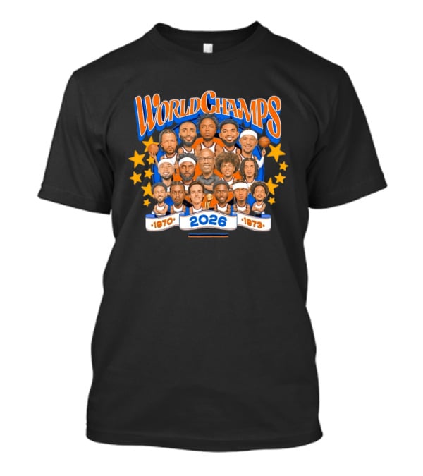 World Champs 2026 New York Knicks Team Caricature 1970 1973 T-Shirt