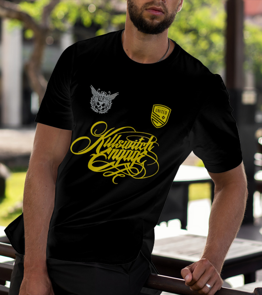 New Mexico United Killswitch Engage Collaboration Crest And Script T-Shirt