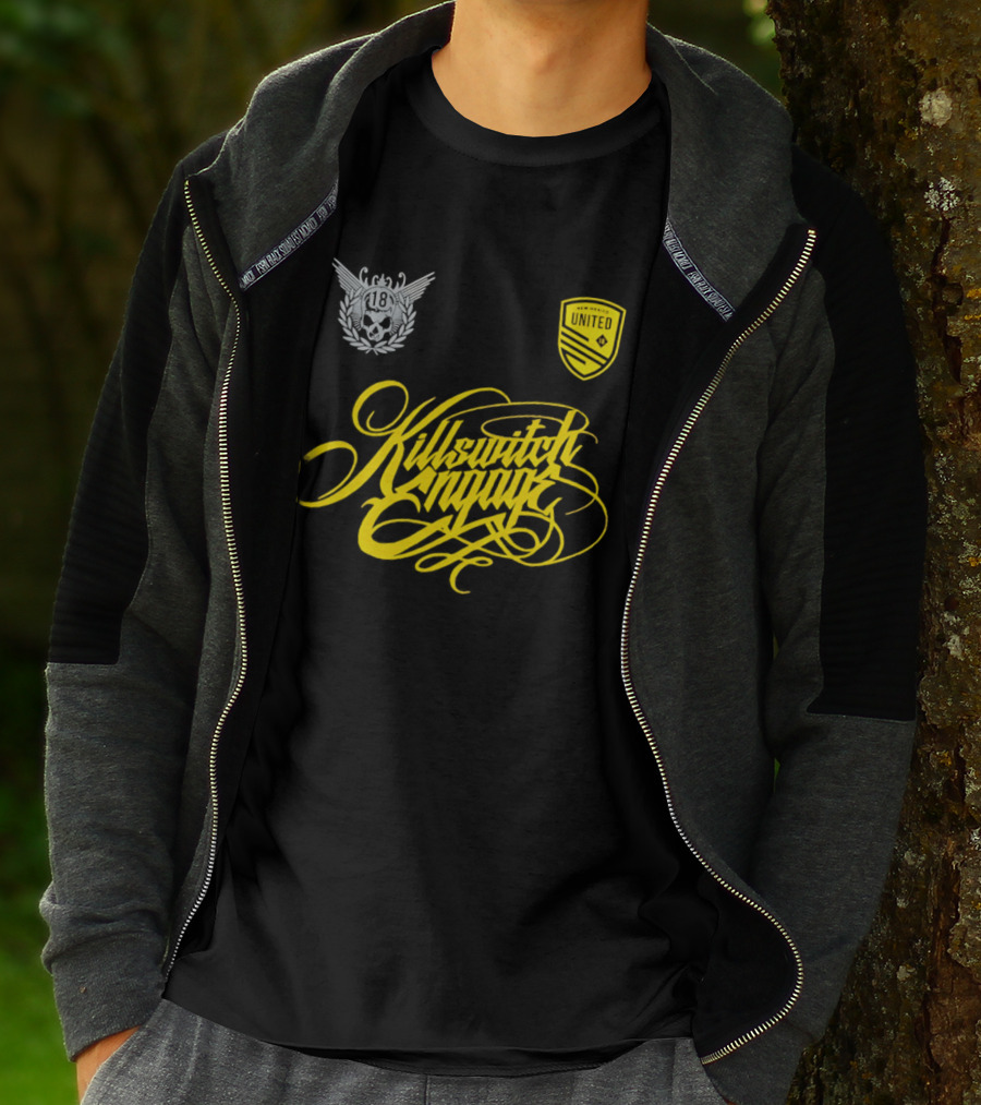 New Mexico United Killswitch Engage Collaboration Crest And Script T-Shirt