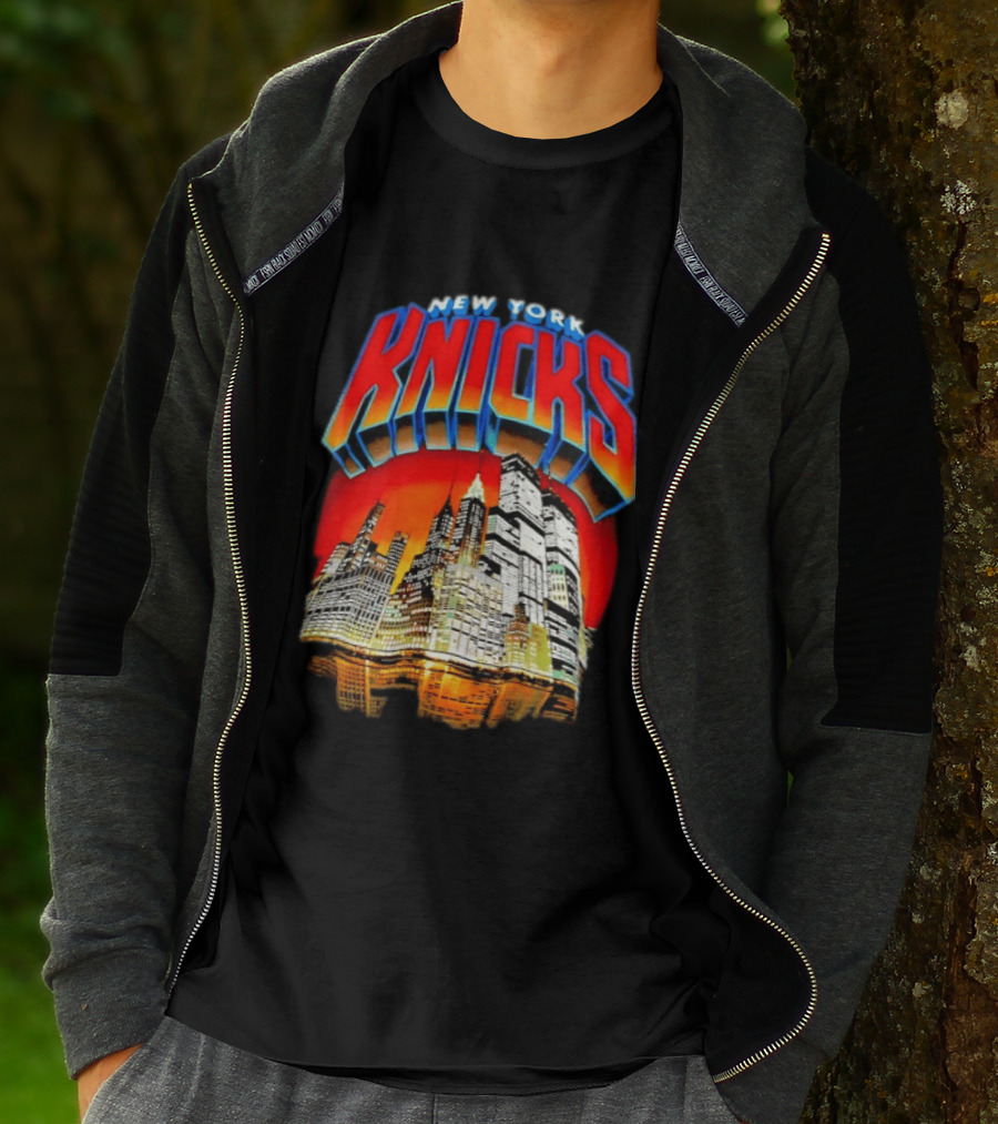 New York Knicks City Skyline Nightscape T-Shirt