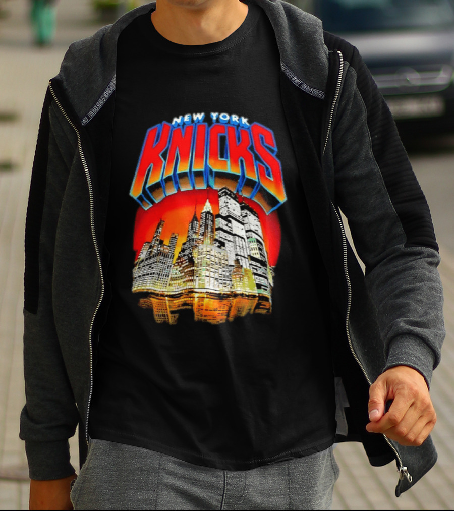 New York Knicks City Skyline Nightscape T-Shirt