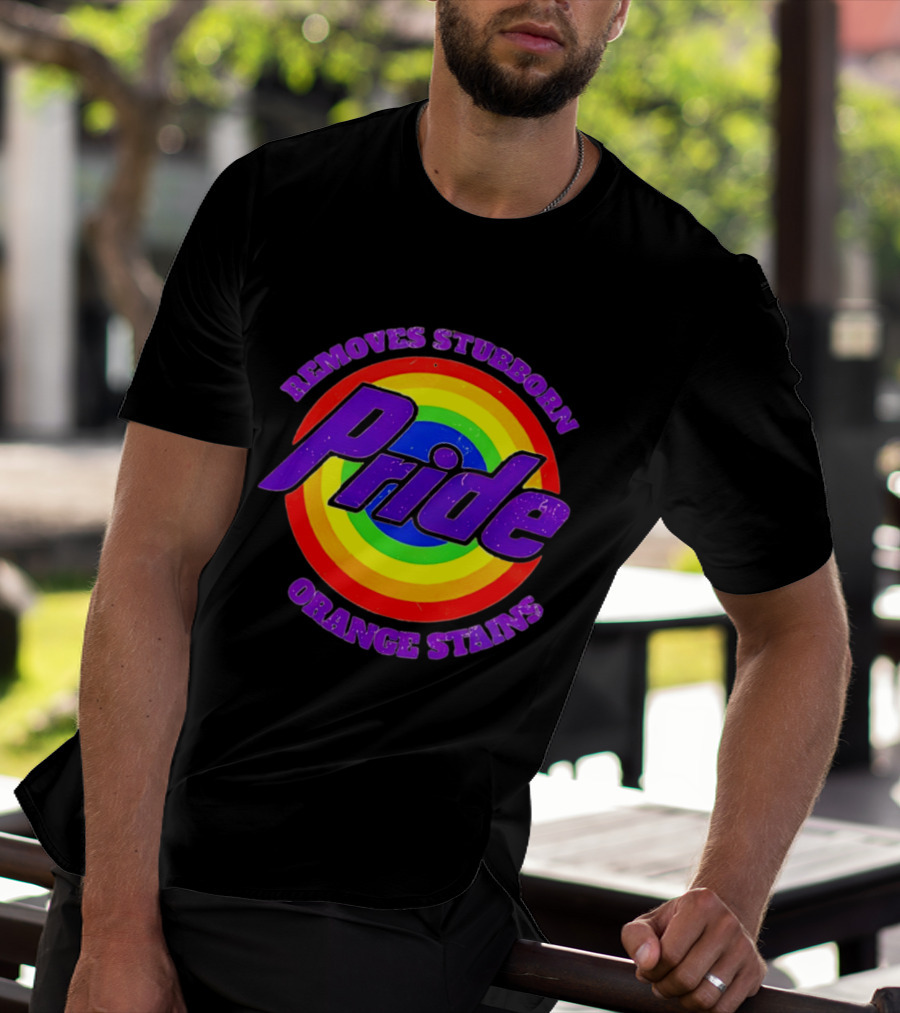 Pride Removes Stubborn Orange Stains Rainbow Circle T-Shirt