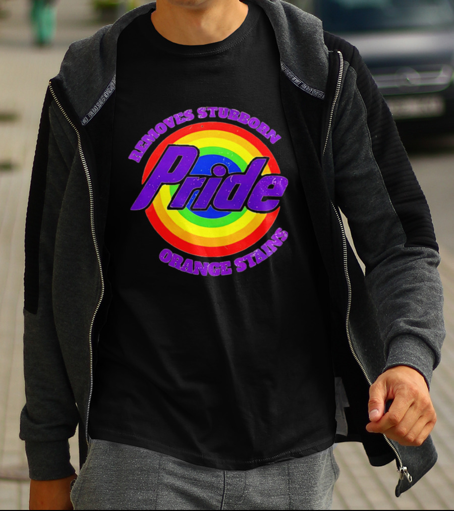 Pride Removes Stubborn Orange Stains Rainbow Circle T-Shirt