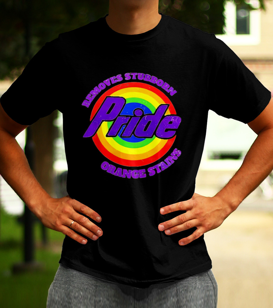 Pride Removes Stubborn Orange Stains Rainbow Circle T-Shirt