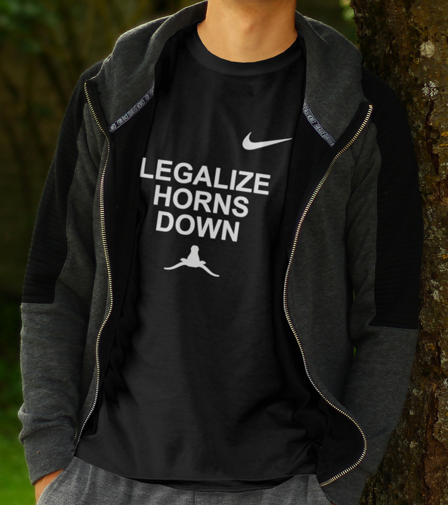 Legalize Horns Down Football Nike Swoosh Texas Longhorns Rivalry T-Shirt