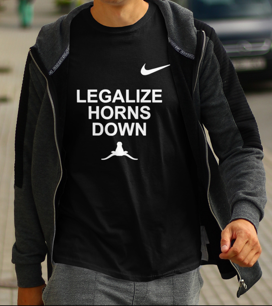 Legalize Horns Down Football Nike Swoosh Texas Longhorns Rivalry T-Shirt
