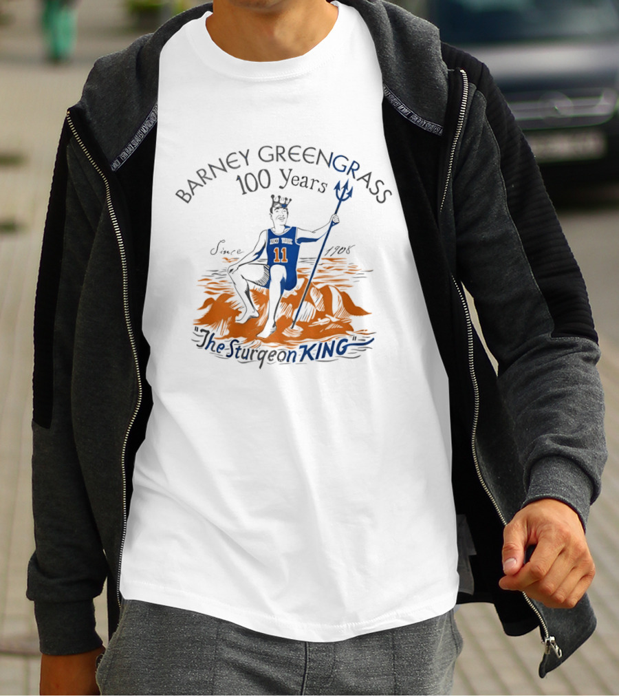 Adam Sandler Wearing Barney Greengrass 100 Years The Sturgeon King Jalen Brunson T-Shirt