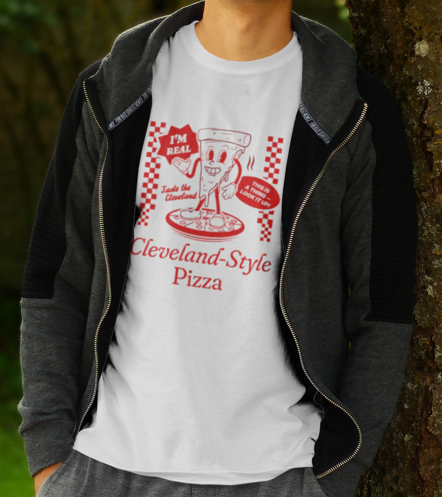 Cleveland Style Pizza I'm Hot Retro Football T-Shirt