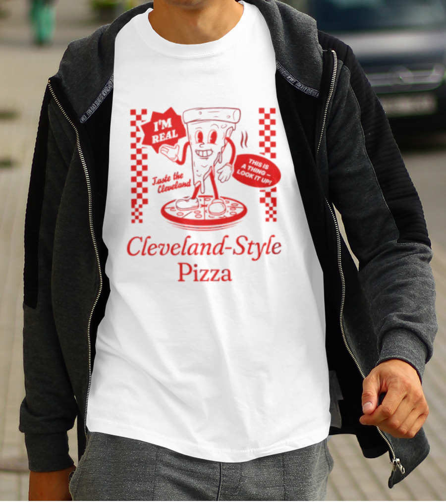 Cleveland Style Pizza I'm Hot Retro Football T-Shirt