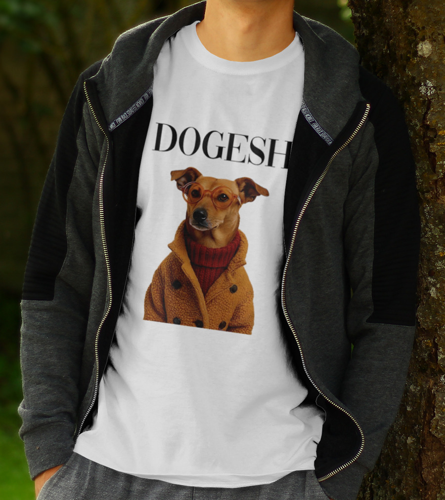 Dogesh Dapper Greyhound In Glasses And Coat T-Shirt