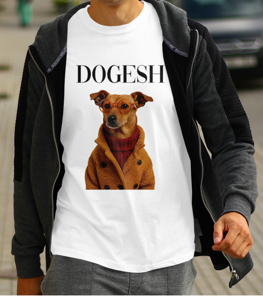 Dogesh Dapper Greyhound In Glasses And Coat T-Shirt