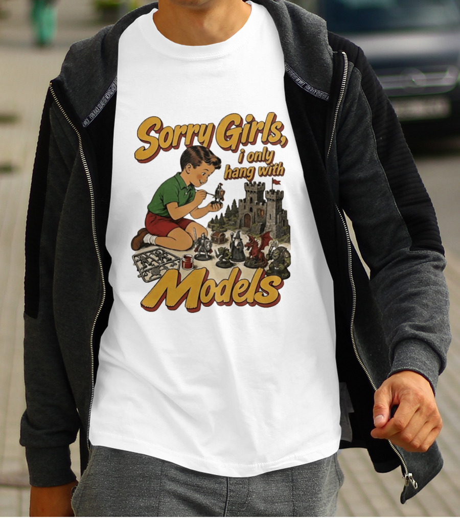 Sorry Girls I Only Hang With Models Kids Playing Figures T-Shirt