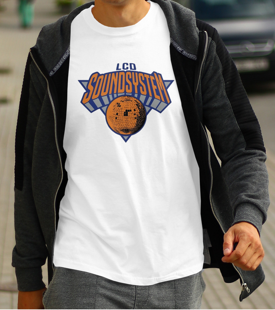 LCD Soundsystem Basketball Inspired New York Knicks Disco Ball T-Shirt
