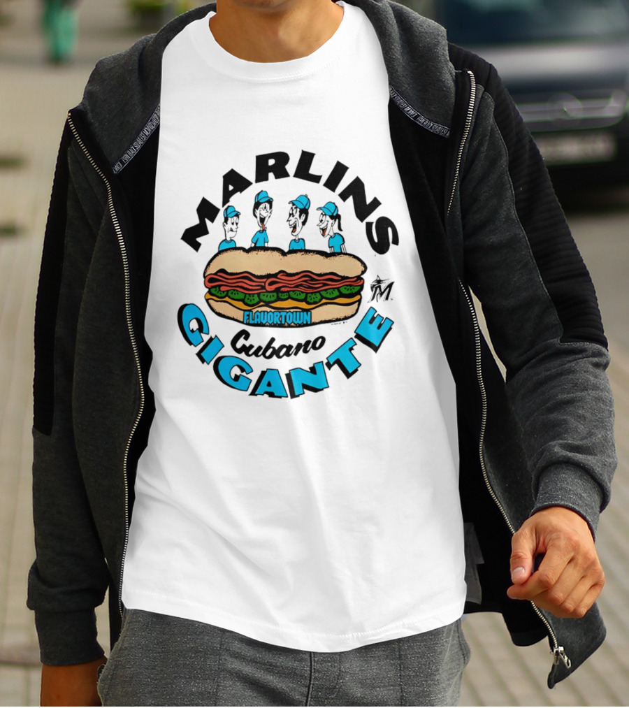 Marlins Cubano Gigante Flavortown Sandwich $1 T-Shirt