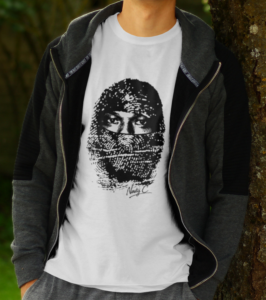 Nasty C Fingerprint Face Oversized Signature T-Shirt