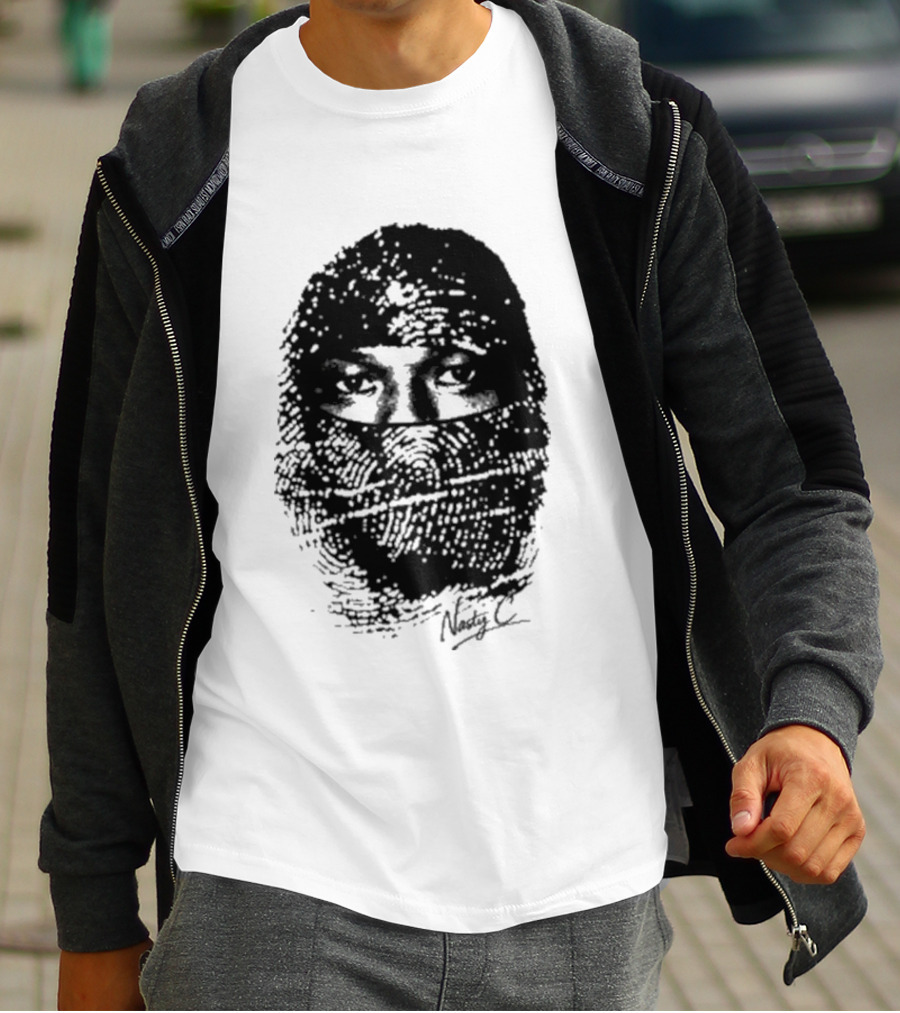 Nasty C Fingerprint Face Oversized Signature T-Shirt