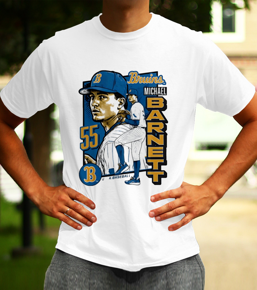 UCLA Bruins Michael Barnett 55 Baseball Pitcher T-Shirt