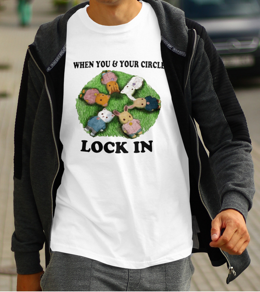 When You And Your Circle Lock In In Cute Animal Friends T-Shirt