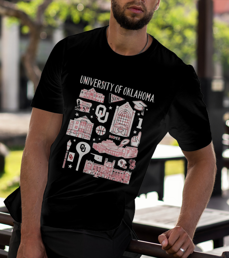 University Of Oklahoma Boomer Sooner Iconic Landmarks T-Shirt