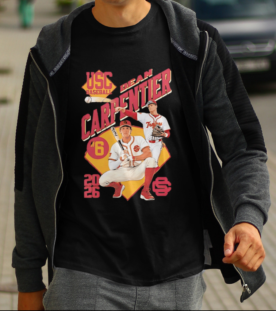USC Baseball Dean Carpentier Trojans Number 6 2026 T-Shirt