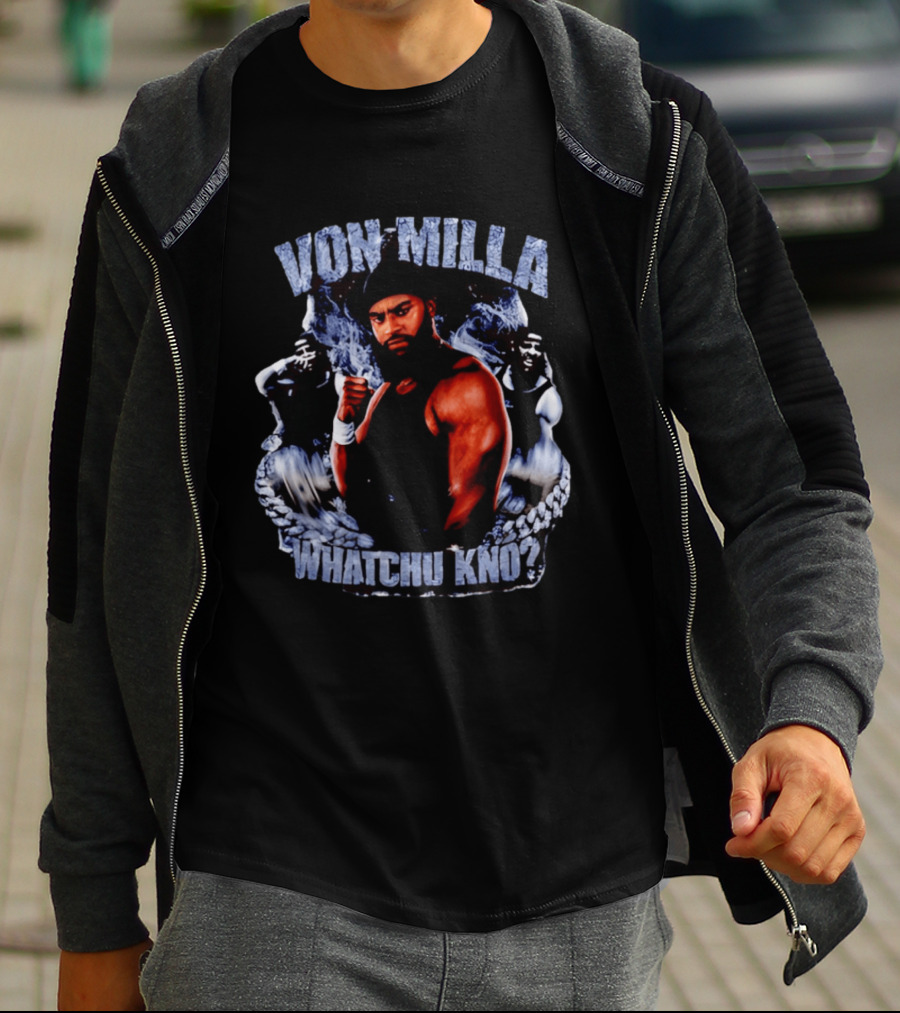 Von Milla Whatchu Kno Fighter Collage T-Shirt