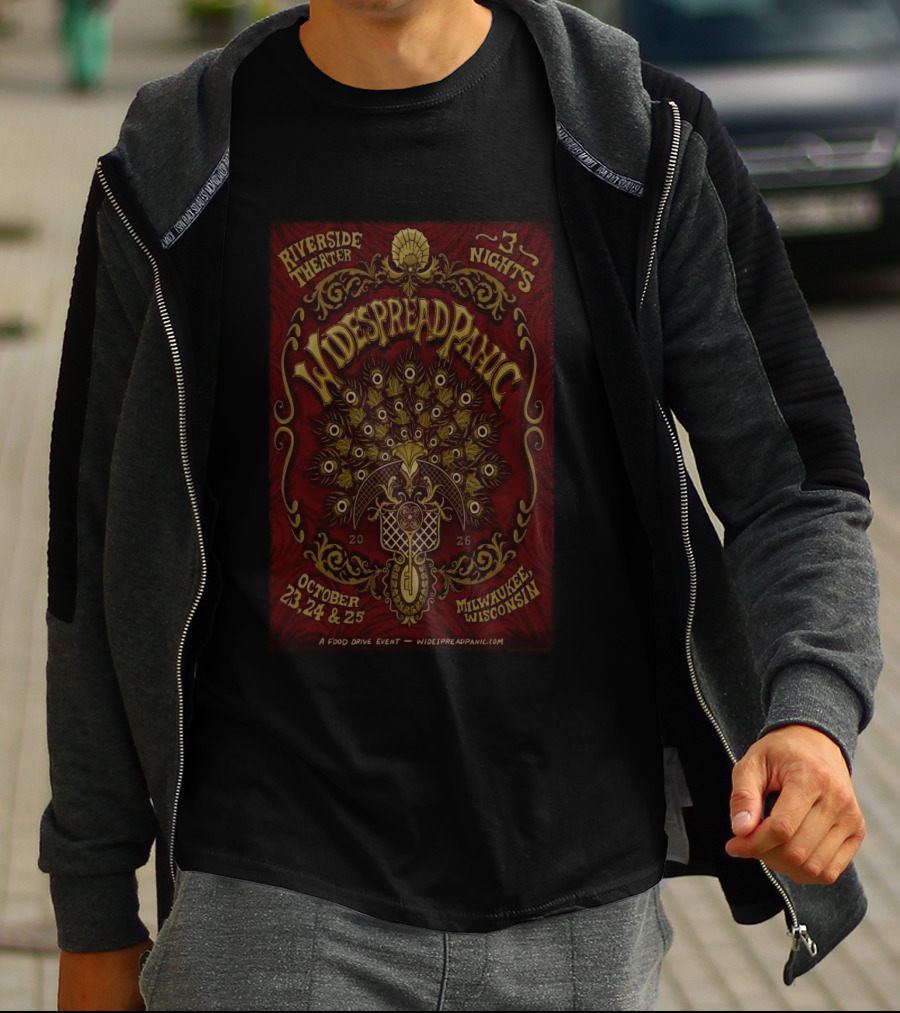 Riverside Theater Widespread Panic Milwaukee Wisconsin October 23 24 25 2026 3 Nights T-Shirt
