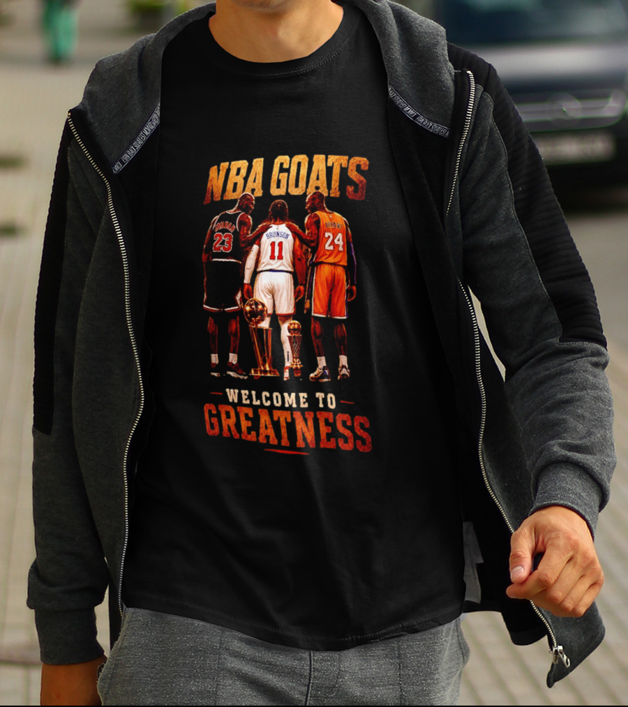 NBA GOATS Welcome To Greatness Jalen Brunson Michael Jordan Kobe Bryant T-Shirt