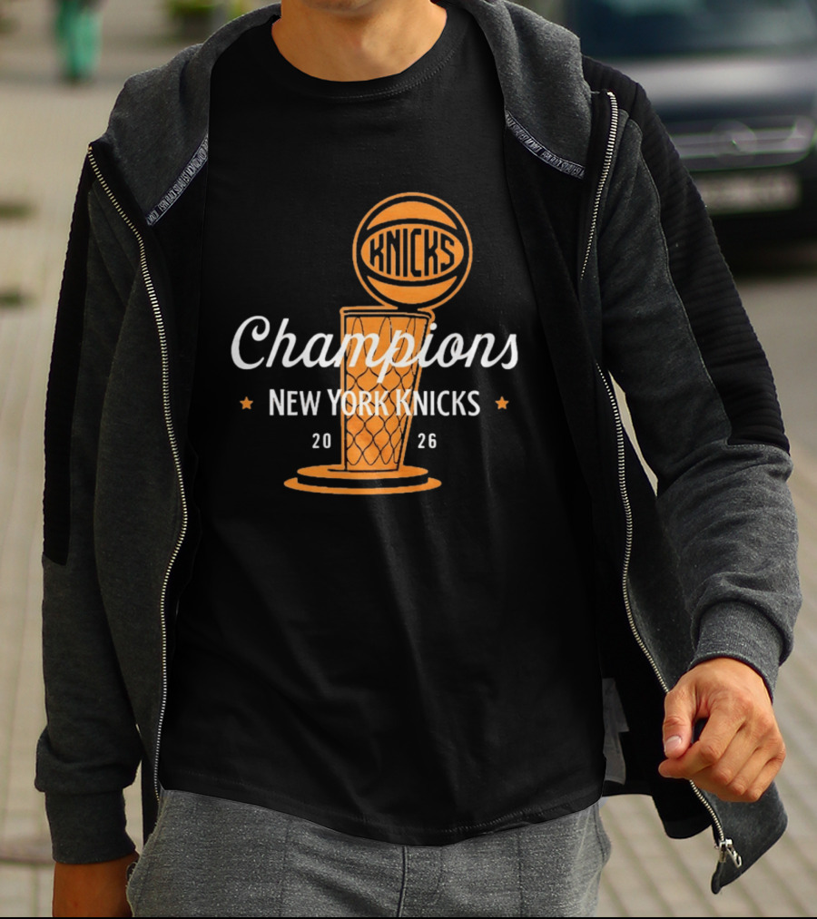 New York Knicks Champions 2026 Victory Basketball Knicks T-Shirt