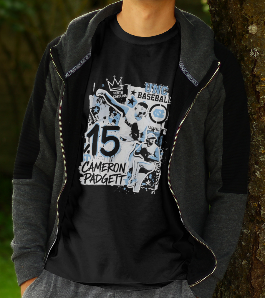 UNC Baseball Cameron Padgett 15 Tar Heels T-Shirt
