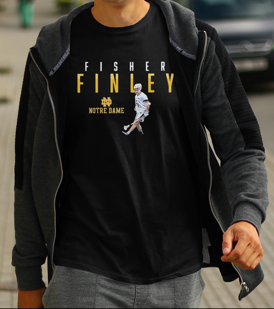 Notre Dame Lacrosse Fisher Finley Player Action T-Shirt