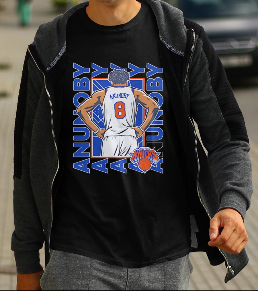 OG Anunoby Number 8 New York Knicks Basketball Icon Repeat T-Shirt