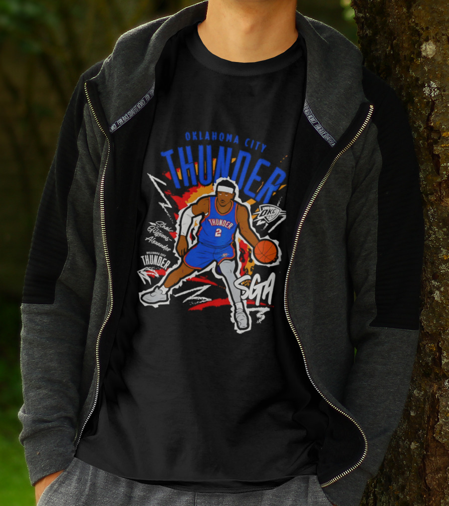 Oklahoma City Thunder Shai Gilgeous Alexander SGA Player Number Two Basketball T-Shirt