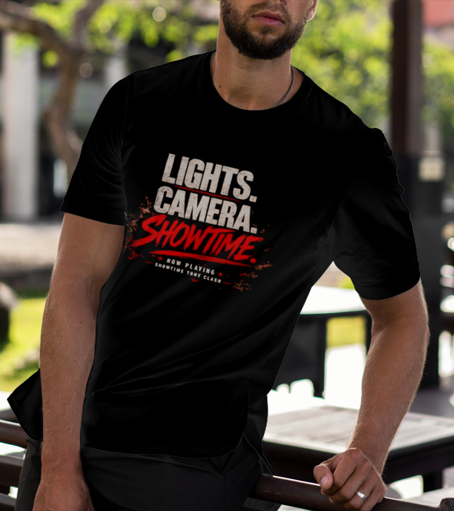 Lights Camera Showtime Now Playing Showtime Tony Clash T-Shirt