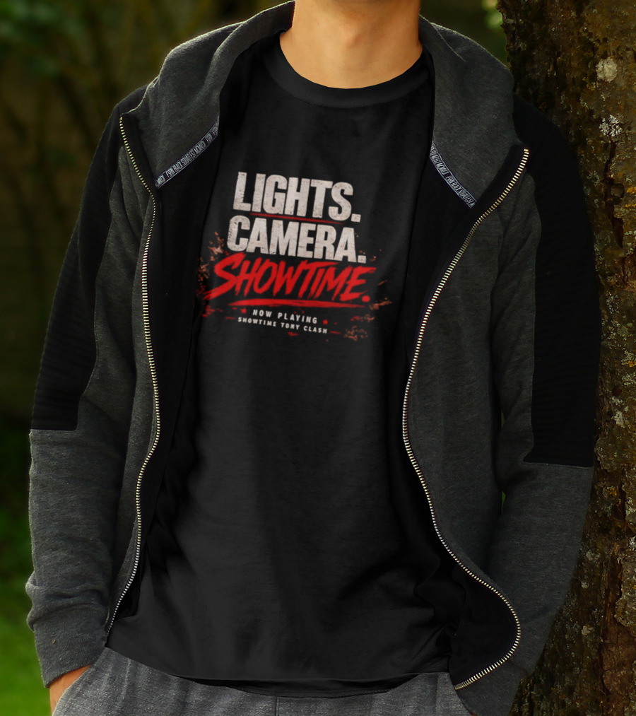 Lights Camera Showtime Now Playing Showtime Tony Clash T-Shirt