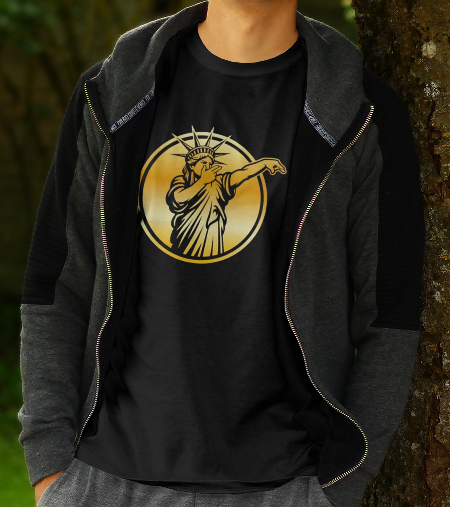 New York Knicks Jalen Brunson Statue Of Liber3 Gold T-Shirt