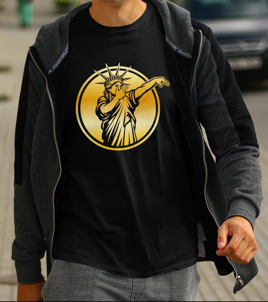 New York Knicks Jalen Brunson Statue Of Liber3 Gold T-Shirt