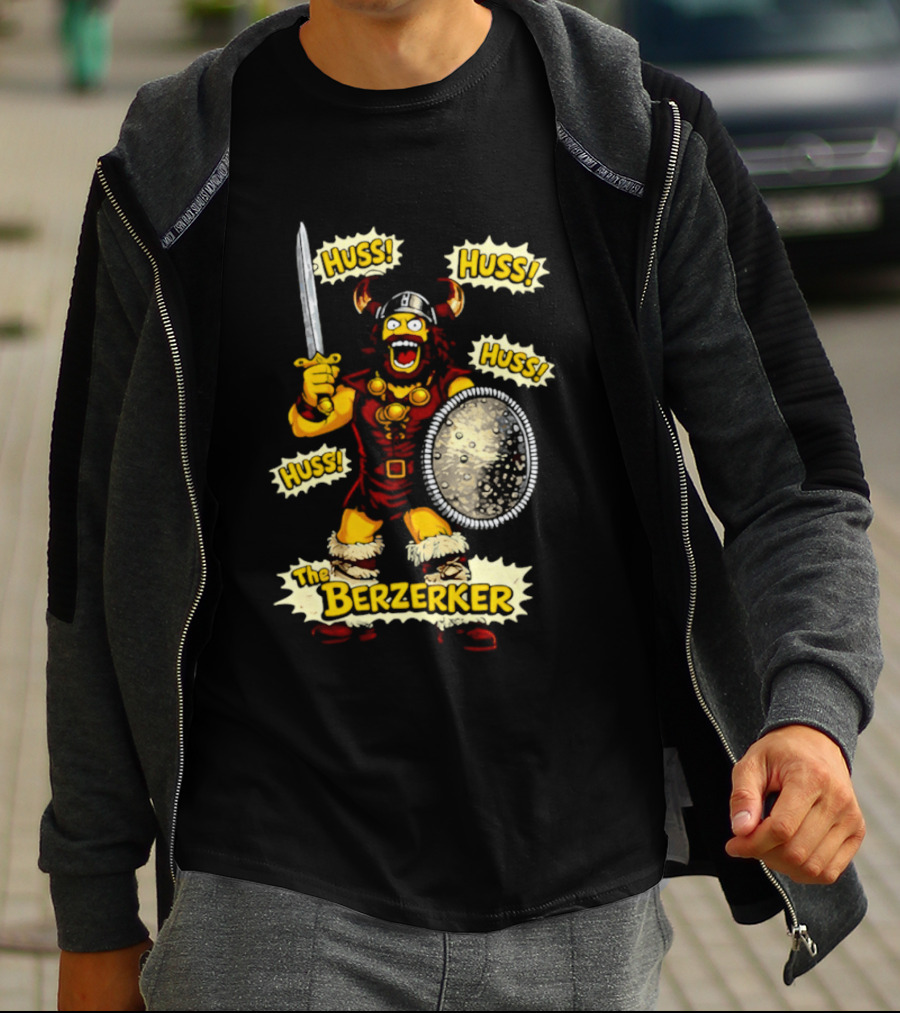 The Berzerker Huss Warrior Viking Berserker With Sword And Shield T-Shirt