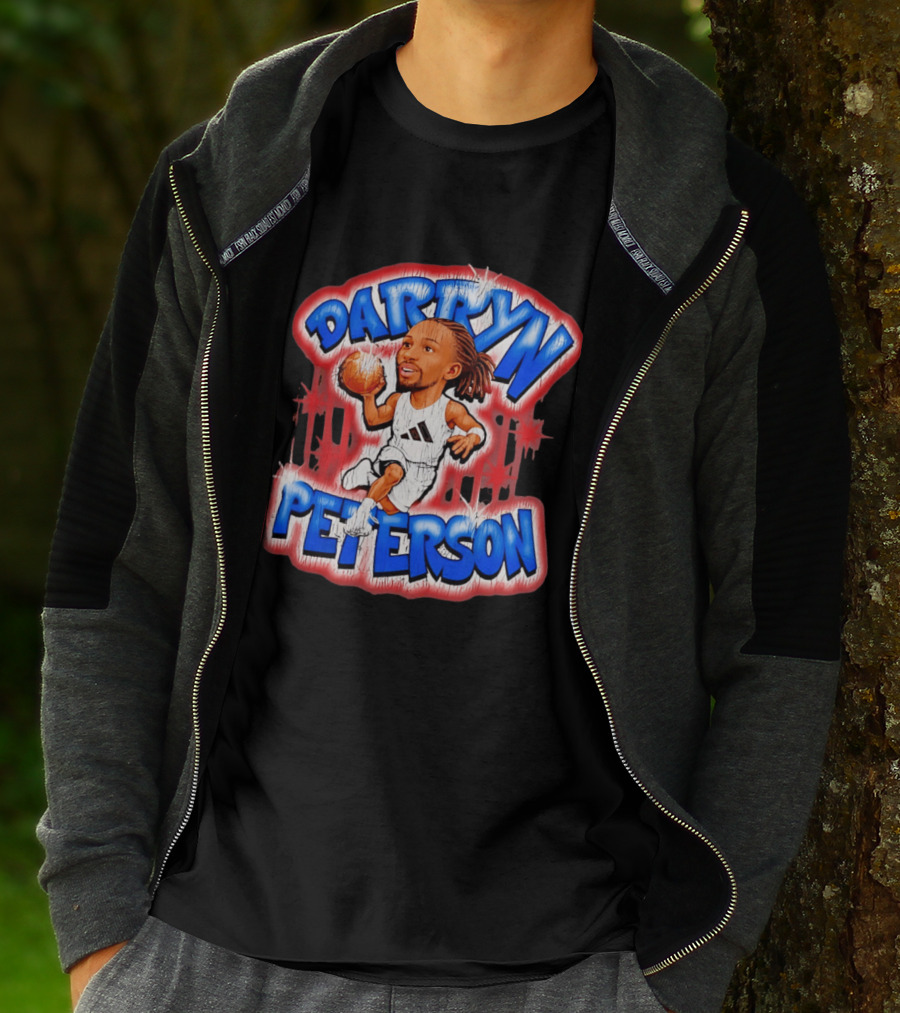 Darryn Peterson Kansas Jayhawks Basketball Caricature T-Shirt
