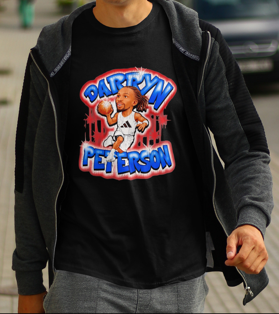 Darryn Peterson Kansas Jayhawks Basketball Caricature T-Shirt