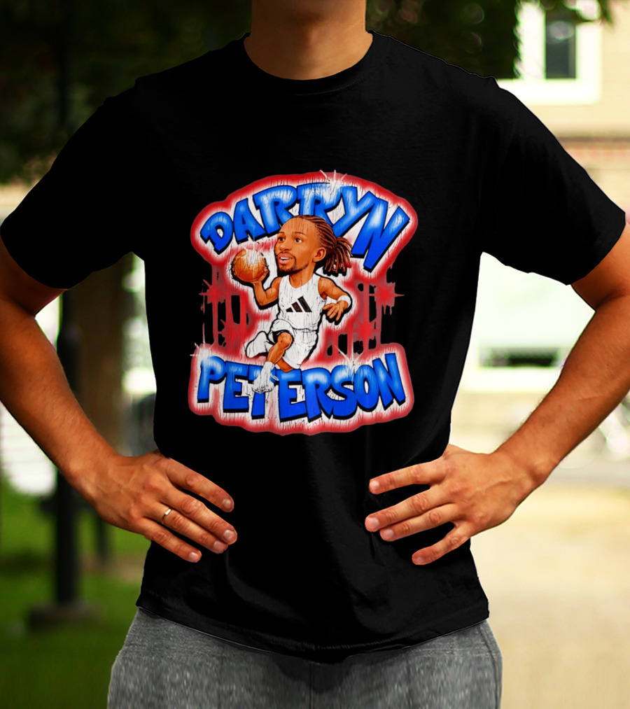 Darryn Peterson Kansas Jayhawks Basketball Caricature T-Shirt