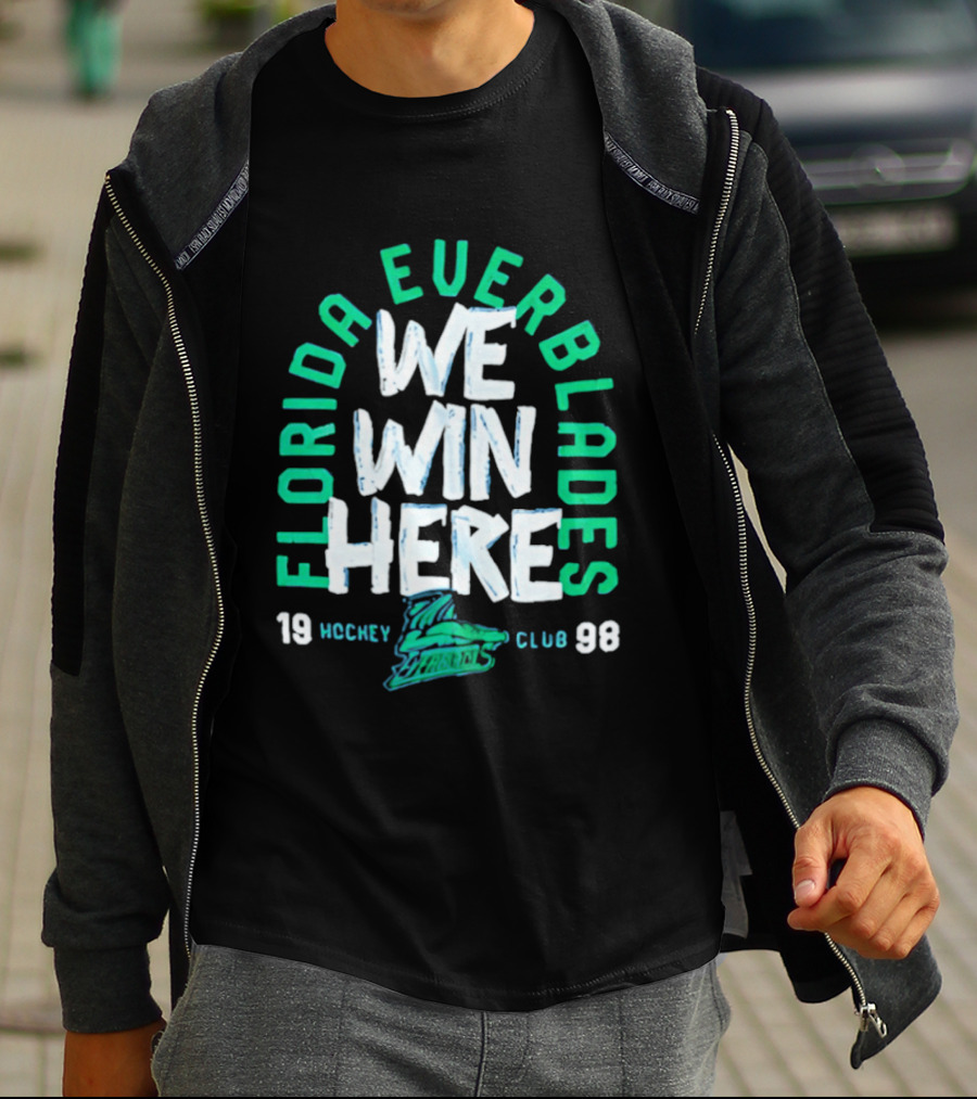 Florida Everblades We Win Here 1998 Hockey Club T-Shirt