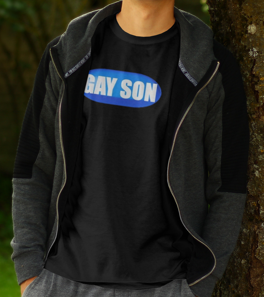 Gay Son Pill Blue Oval T-Shirt