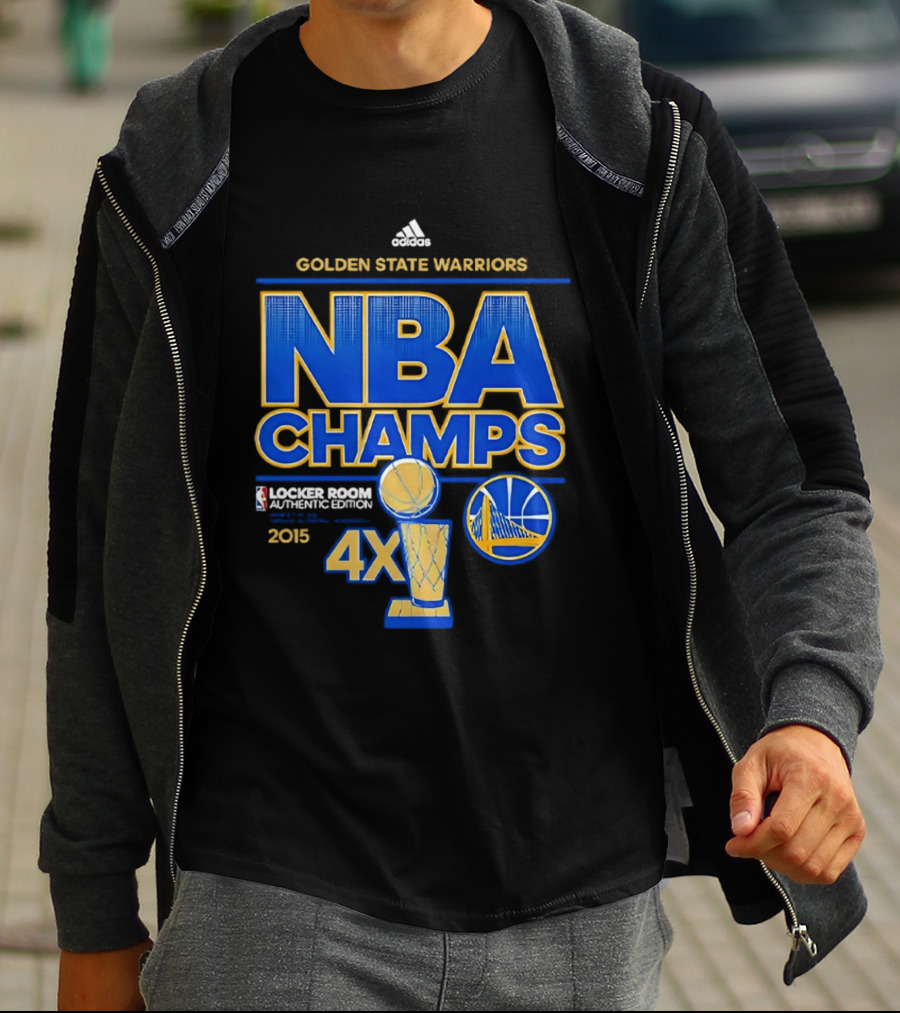 Golden State Warriors NBA Champs 2015 4X Locker Room Authentic Edition T-Shirt