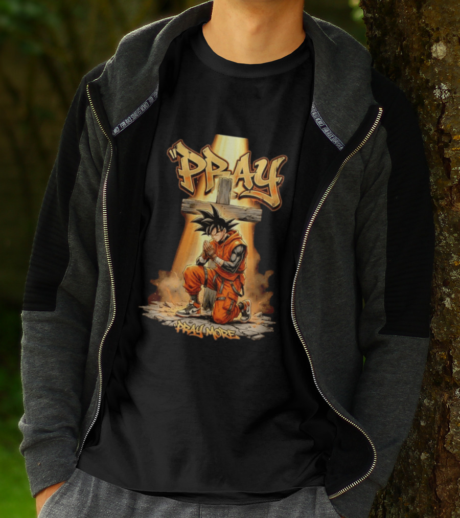 Pray More Jesus Son Goku Dragon Ball T-Shirt