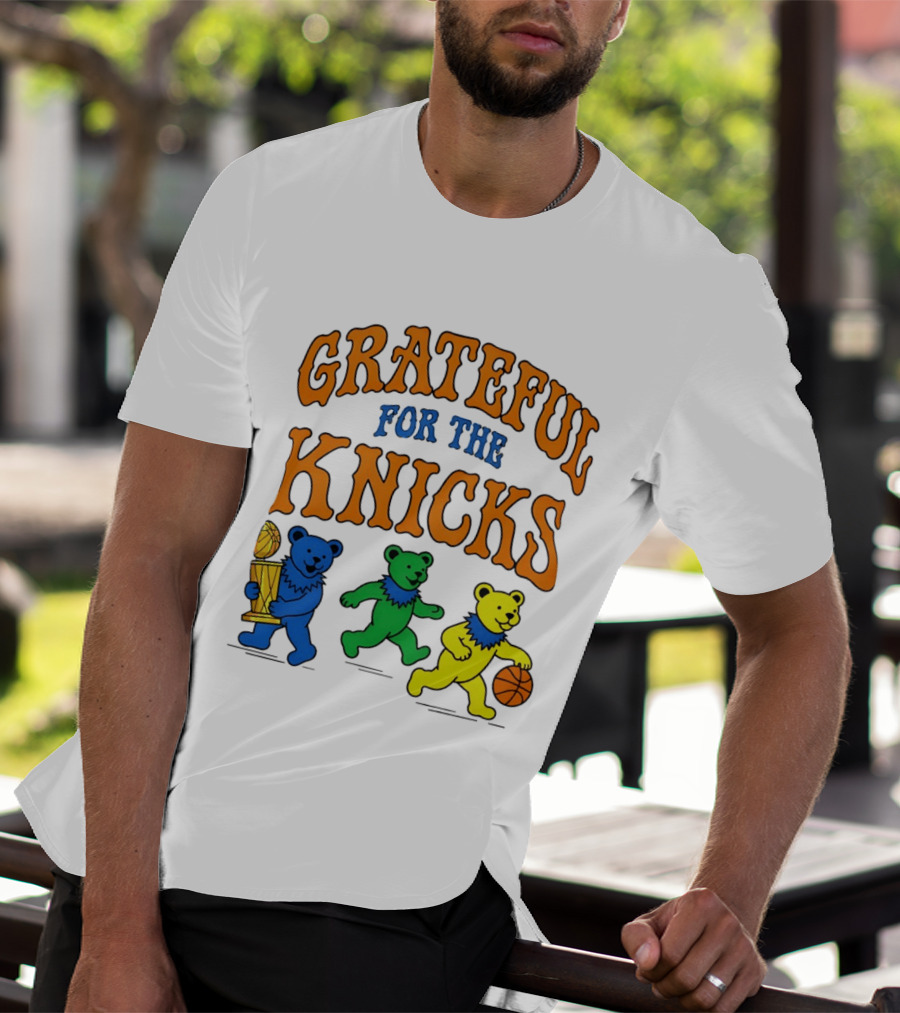 Grateful Dead New York Knicks Bears Basketball Trophy T-Shirt