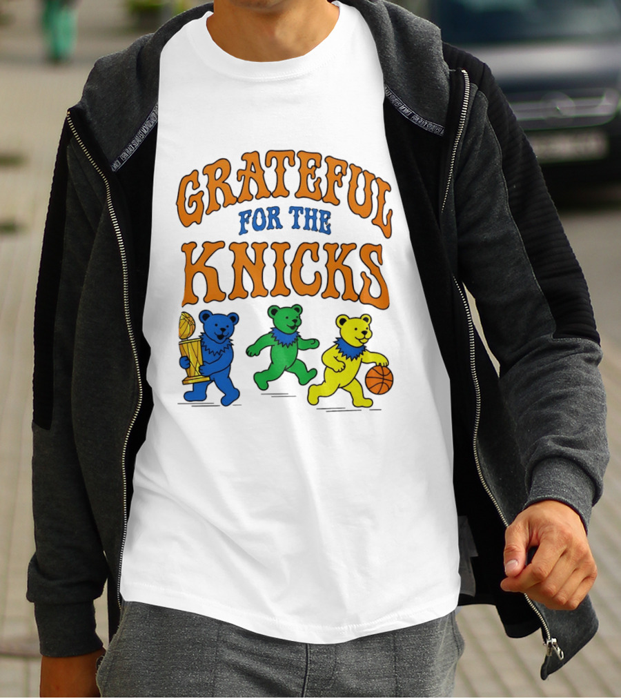 Grateful Dead New York Knicks Bears Basketball Trophy T-Shirt